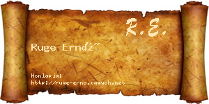 Ruge Ernő névjegykártya