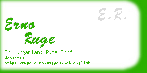 erno ruge business card